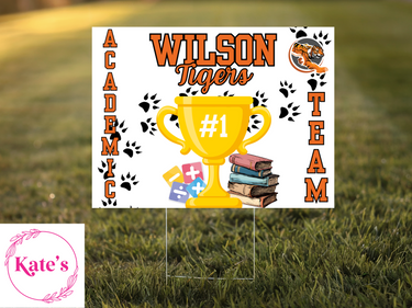 Wilson Tigers Academic Team Yard Sign